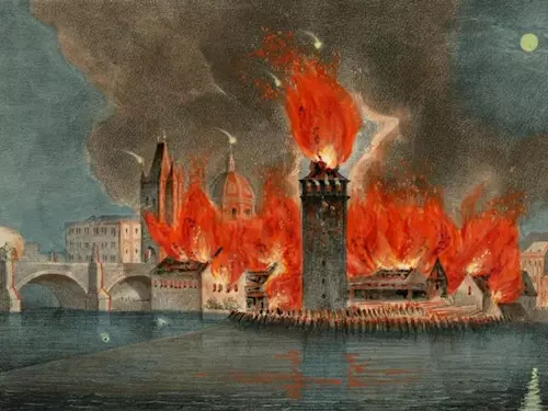 Expozice Praha hoří v Novomlýnské vodárenské věži