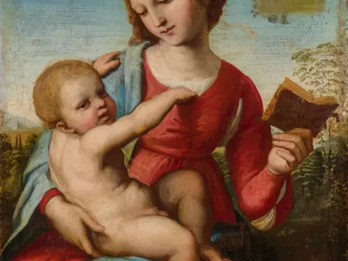 Panna Marie s dítětem - kopie Raffaela Santiho z 19. stol