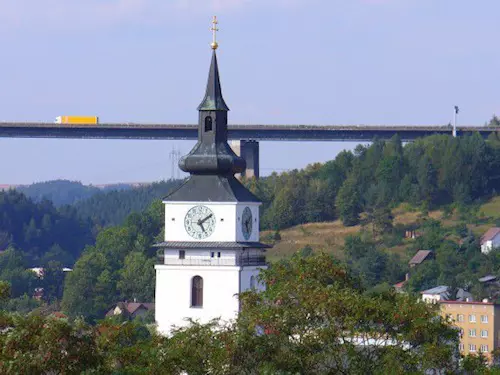 Vyhlídová věž kostela sv. Mikuláše ve Velkém Meziříčí
