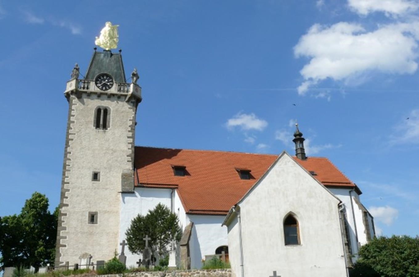 Korouhev kostela v Budišově - největší korouhev v České republice