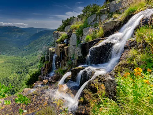 Pančavský vodopád v Krkonoších – nejvyšší vodopád v České republice