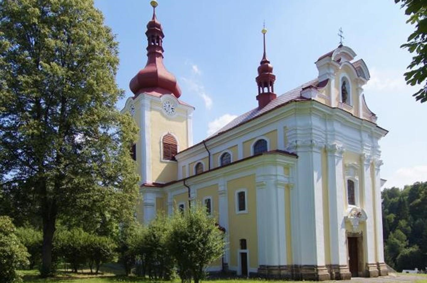 Barokní kostel sv. Kateřiny Alexandrijské Sloup v Čechách